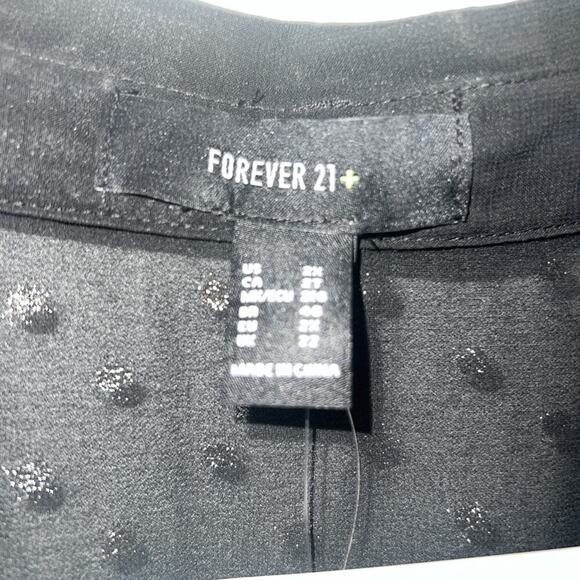 Forever 21 Sleeveless Blouse With Sheer Mesh Dotted 2xl - Picture 2 of 9